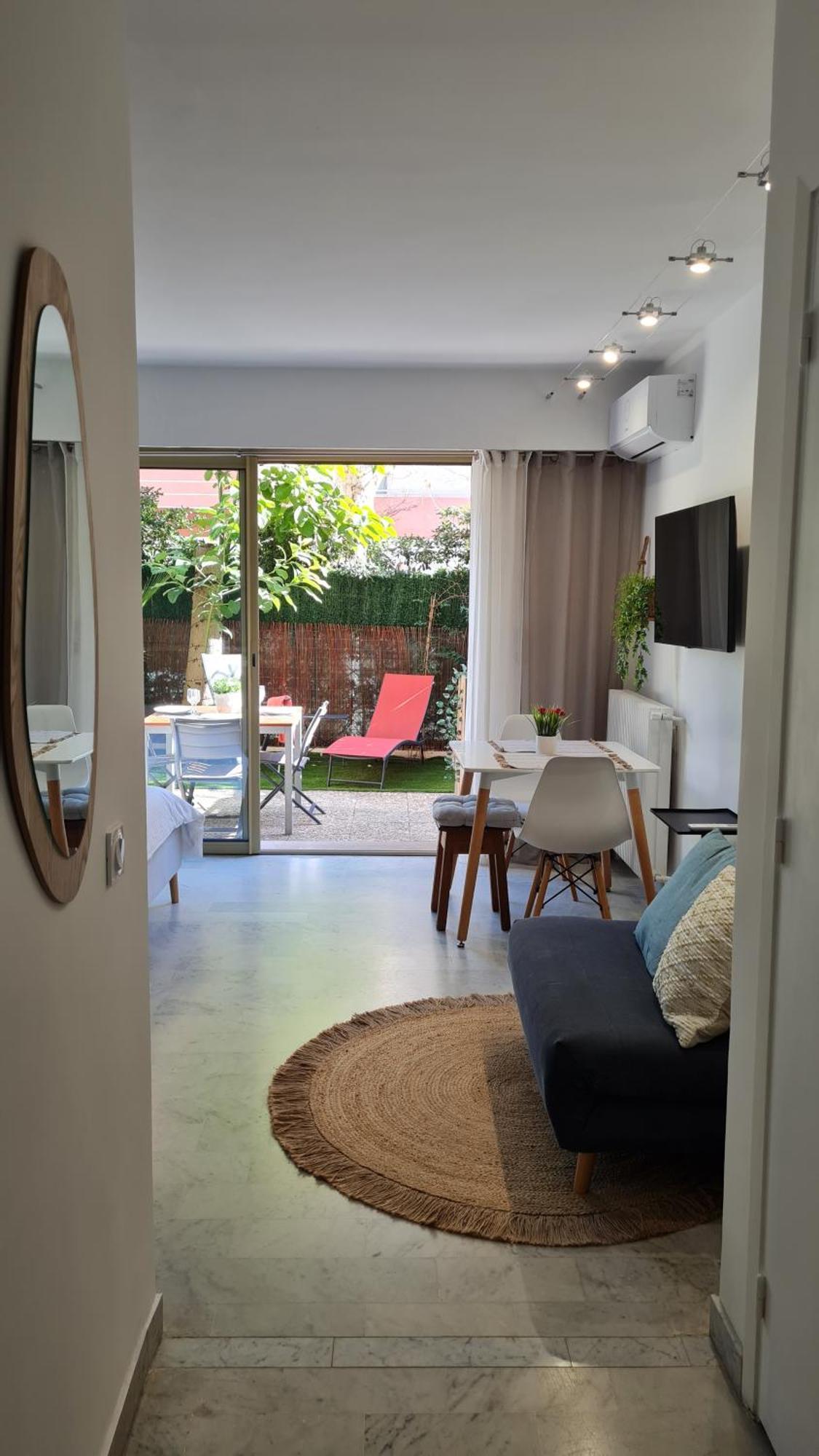 Studio Sun-Beach Avec Parking Et Jardin - 500M Des Plages De Juan Les Pins Antibes Bagian luar foto