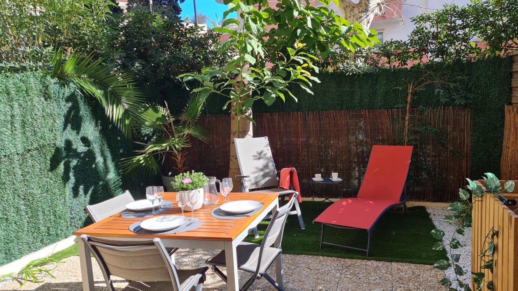 Studio Sun-Beach Avec Parking Et Jardin - 500M Des Plages De Juan Les Pins Antibes Bagian luar foto
